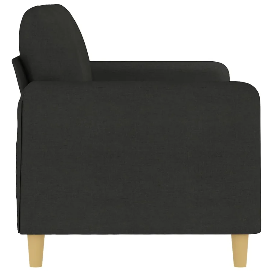 Canapé à 2 places Noir 140 cm Tissu - 4