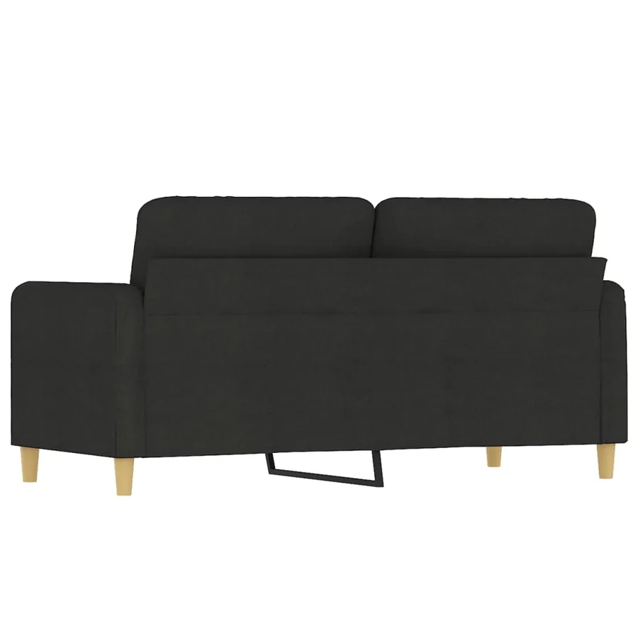 Canapé à 2 places Noir 140 cm Tissu - 5