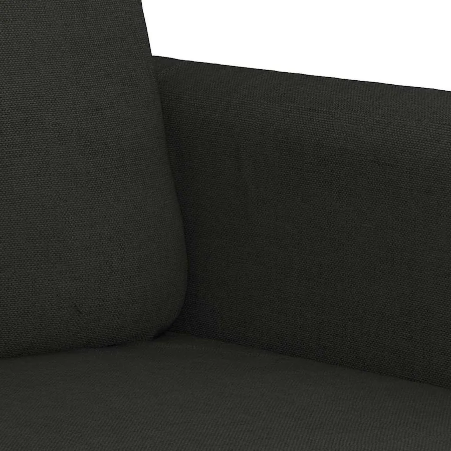 Canapé à 2 places Noir 140 cm Tissu - 6