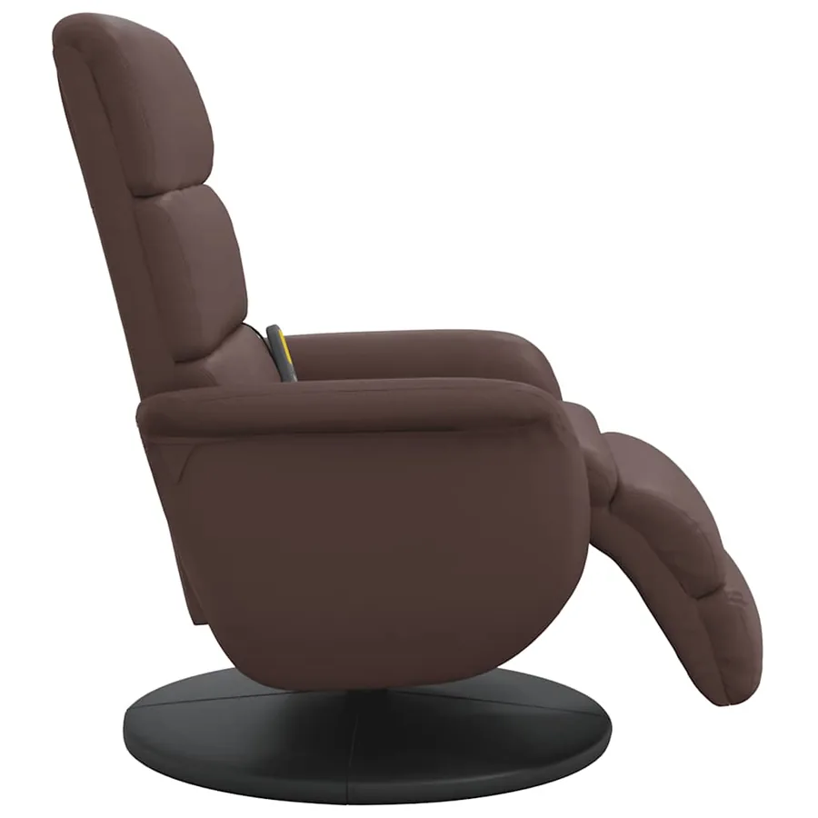 Fauteuil inclinable de massage repose-pieds marron similicuir - 5