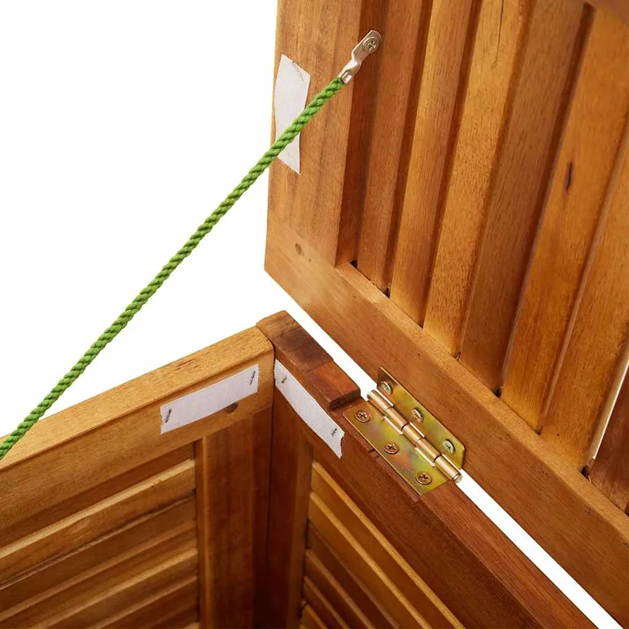 Boîte de rangement de jardin persiennes 90x50x56 cm bois acacia - 11