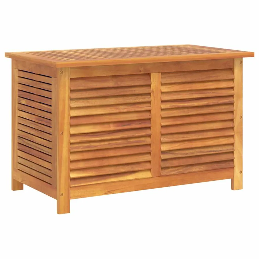 Boîte de rangement de jardin persiennes 90x50x56 cm bois acacia - 2