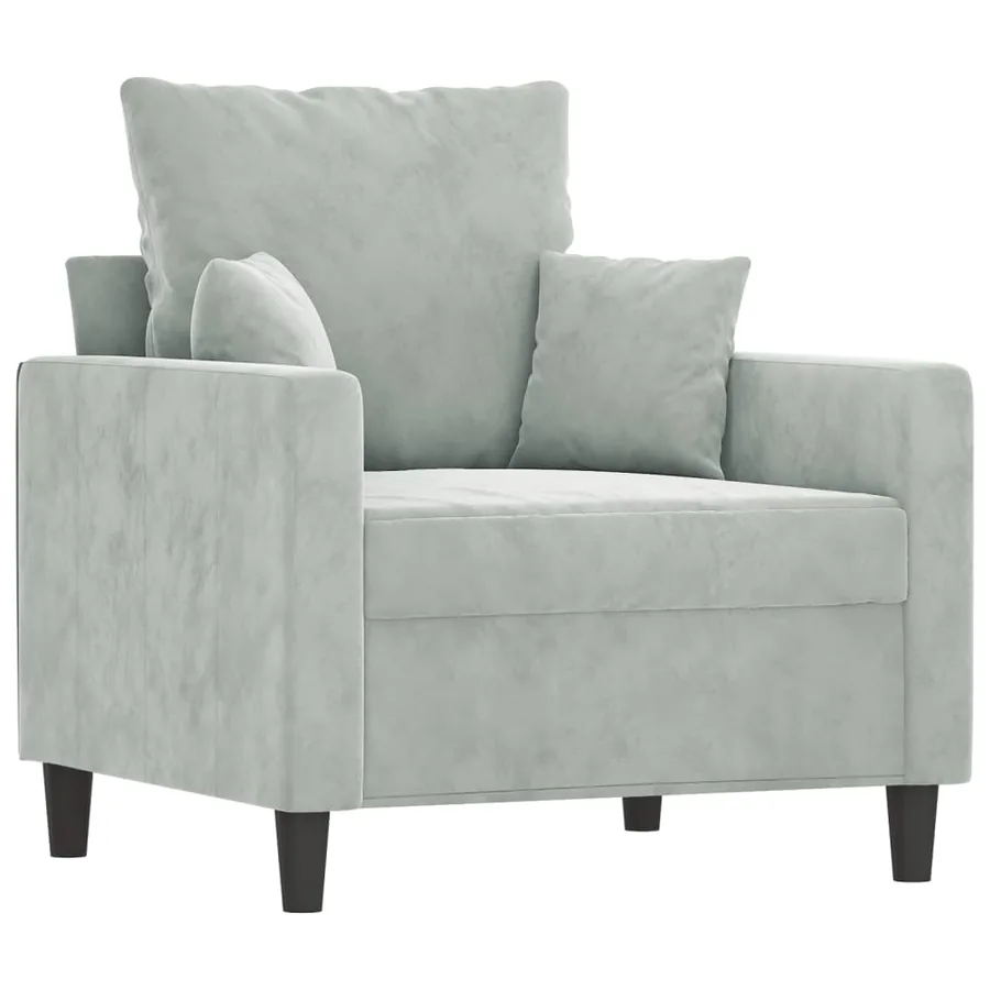 Fauteuil Gris clair 60 cm Velours - 2
