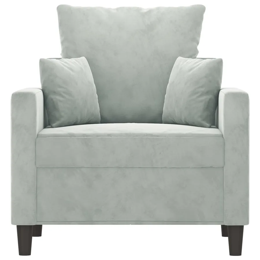 Fauteuil Gris clair 60 cm Velours - 3
