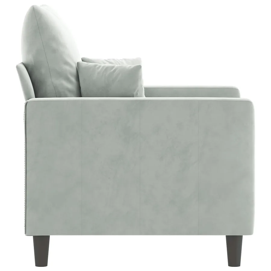 Fauteuil Gris clair 60 cm Velours - 4