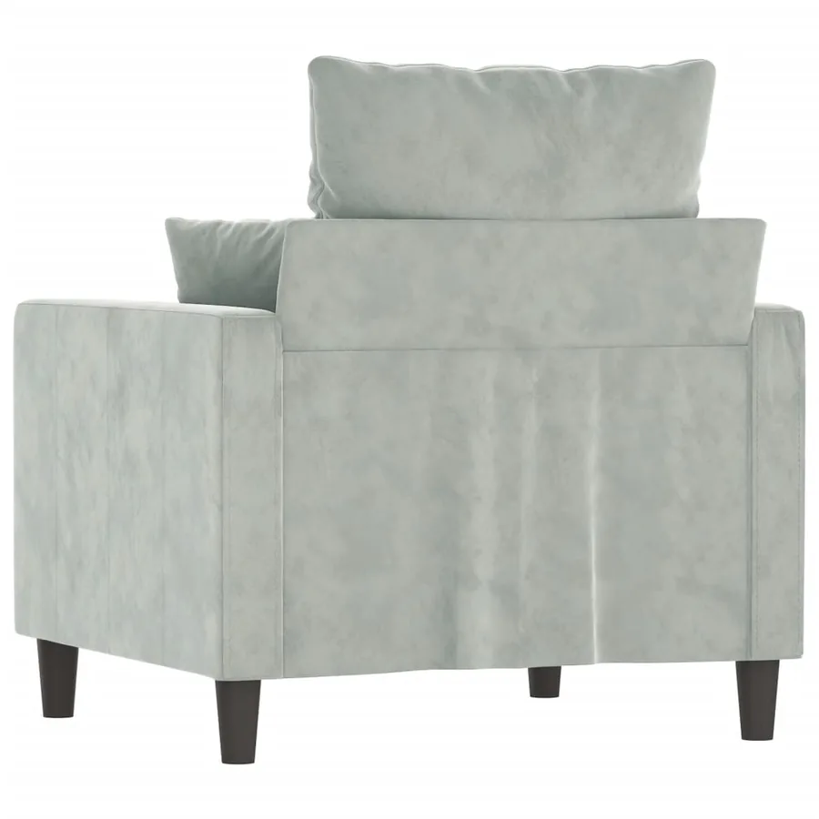 Fauteuil Gris clair 60 cm Velours - 5