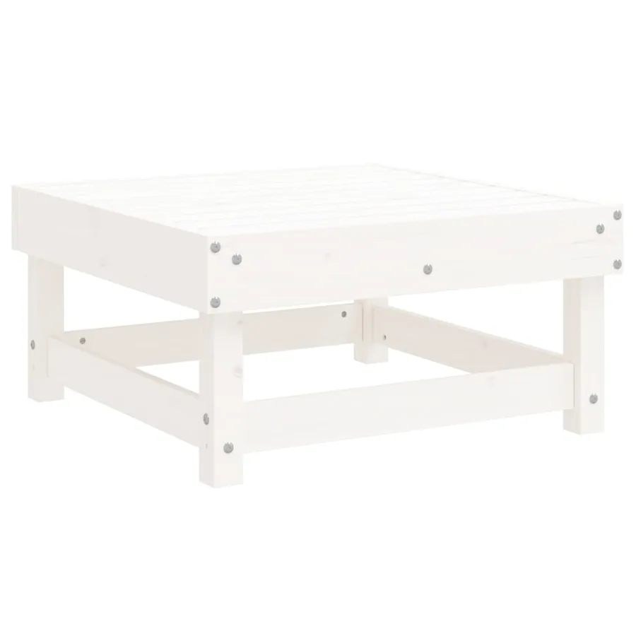 Salon de jardin 5 pcs blanc bois massif de pin - 5