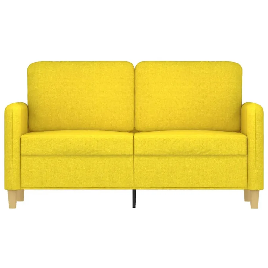 Canapé à 2 places Jaune clair 120 cm Tissu - 3