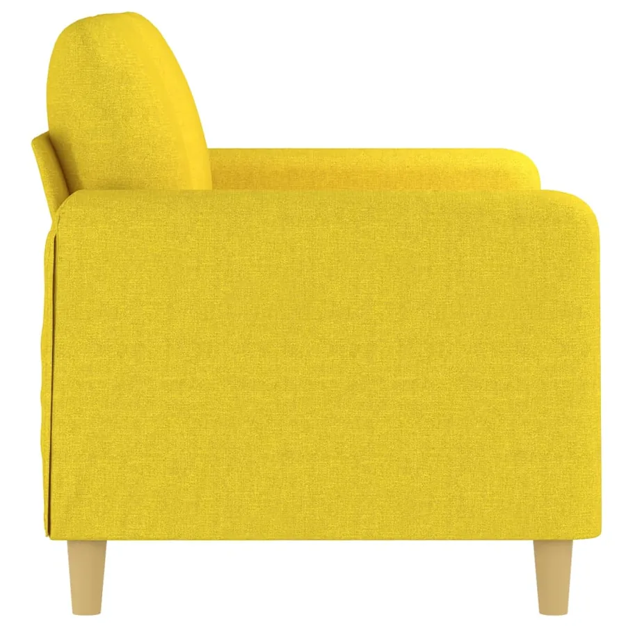 Canapé à 2 places Jaune clair 120 cm Tissu - 4