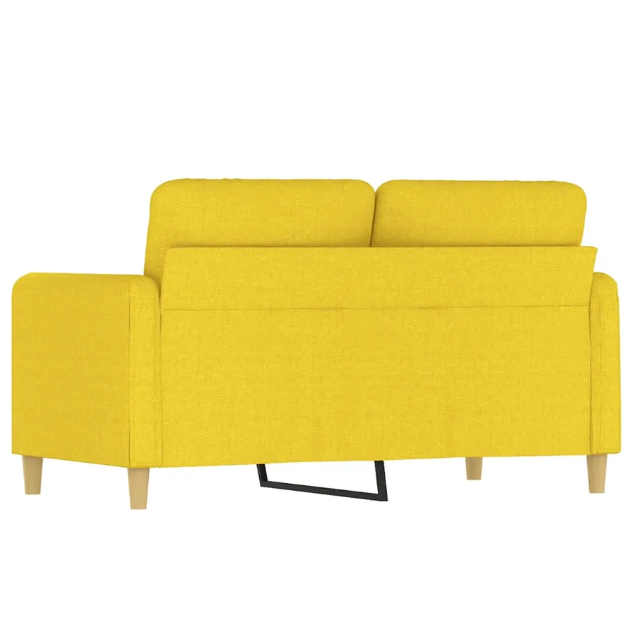 Canapé à 2 places Jaune clair 120 cm Tissu - 5