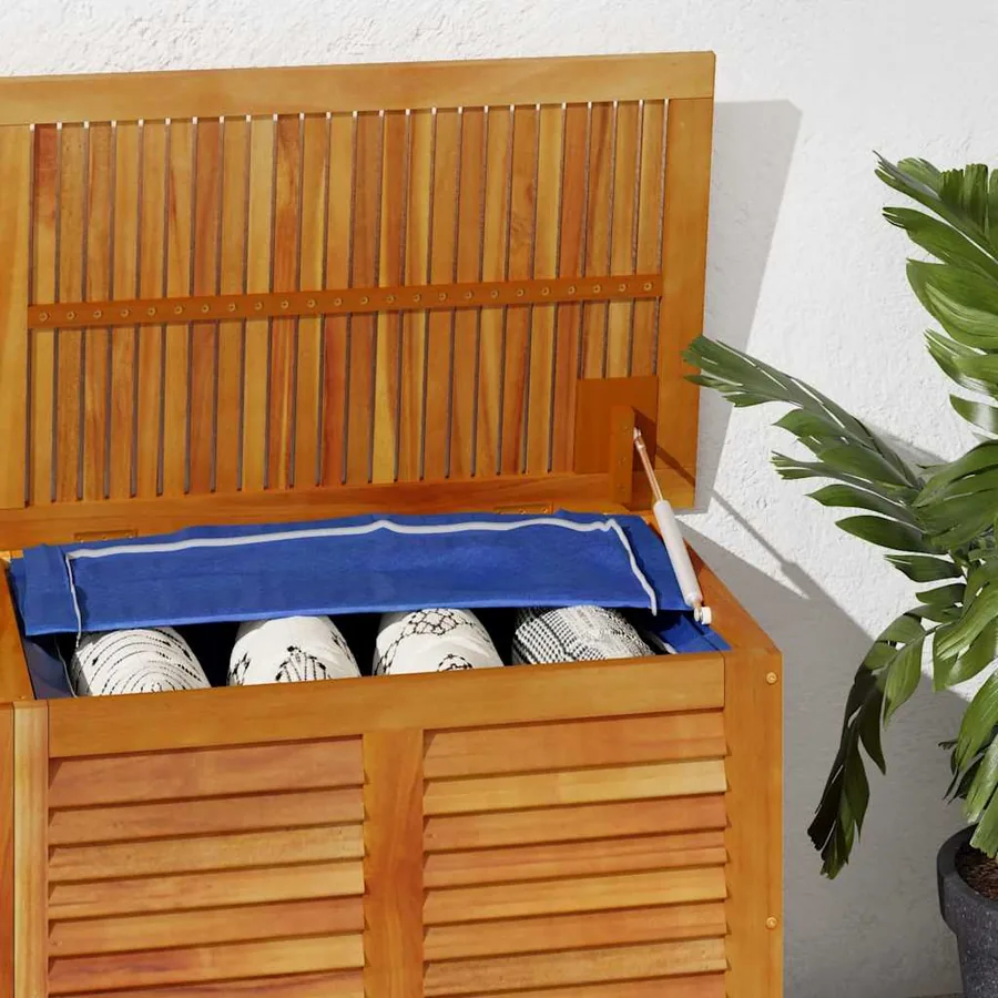 Boîte de rangement de jardin persiennes 150x50x56cm bois acacia - 4