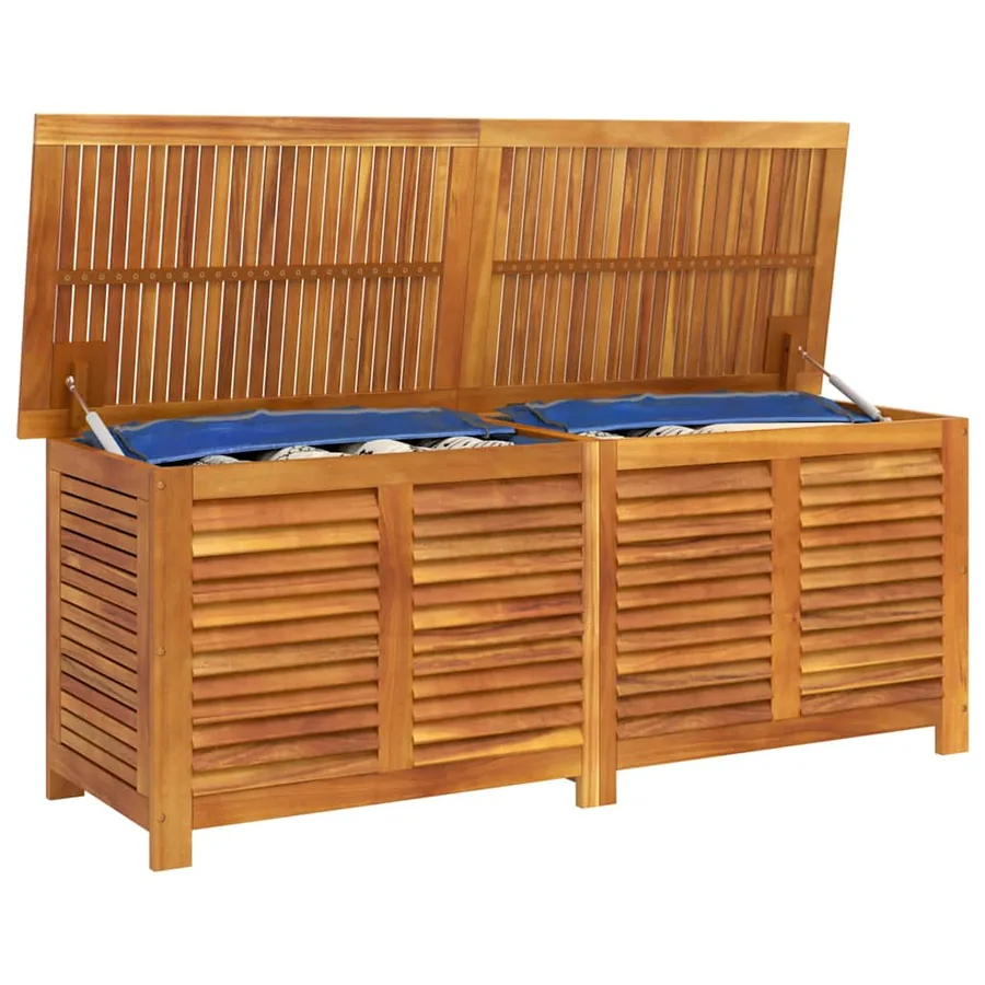 Boîte de rangement de jardin persiennes 150x50x56cm bois acacia - 5