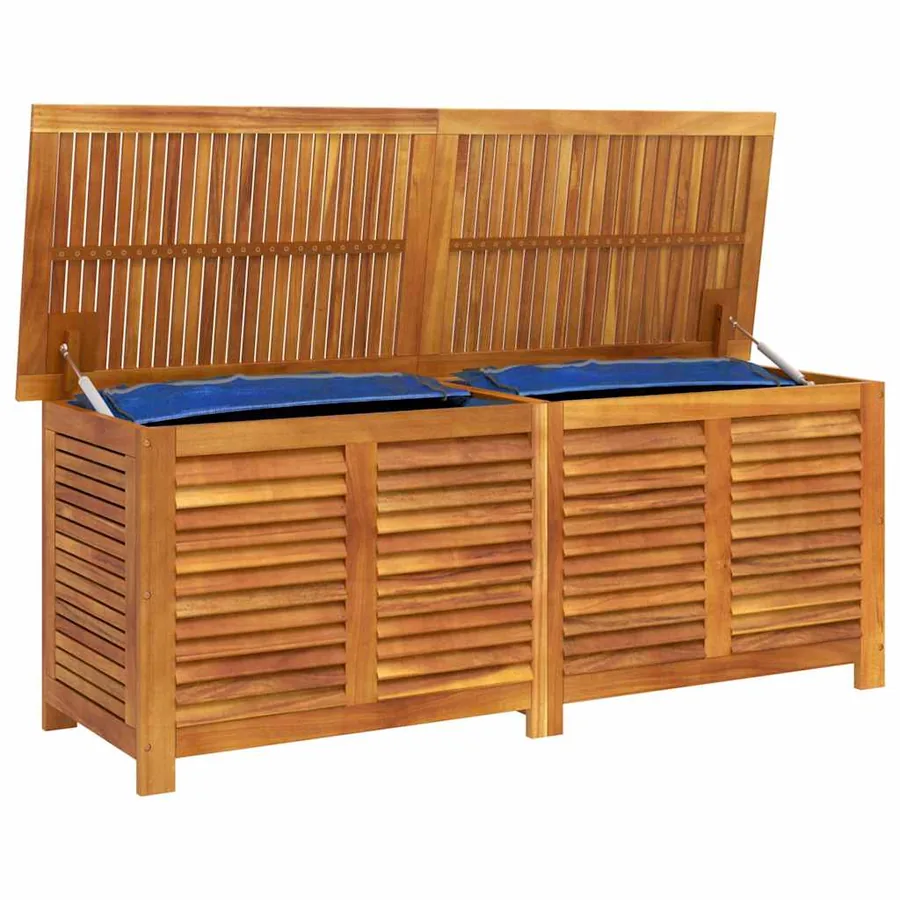 Boîte de rangement de jardin persiennes 150x50x56cm bois acacia - 6
