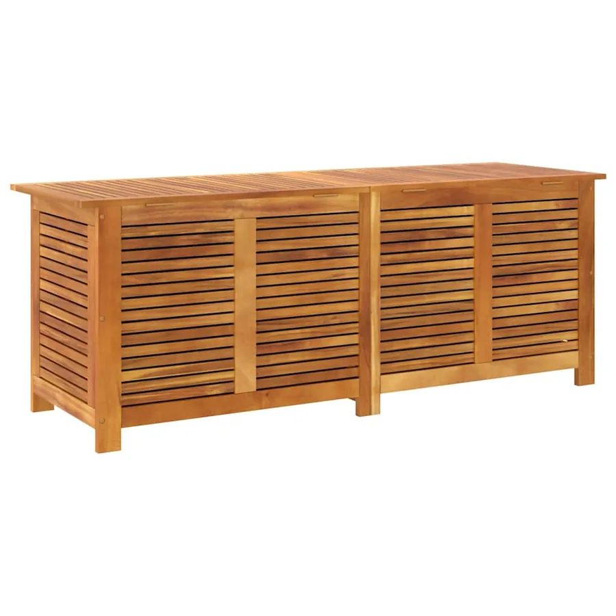 Boîte de rangement de jardin persiennes 150x50x56cm bois acacia - 9