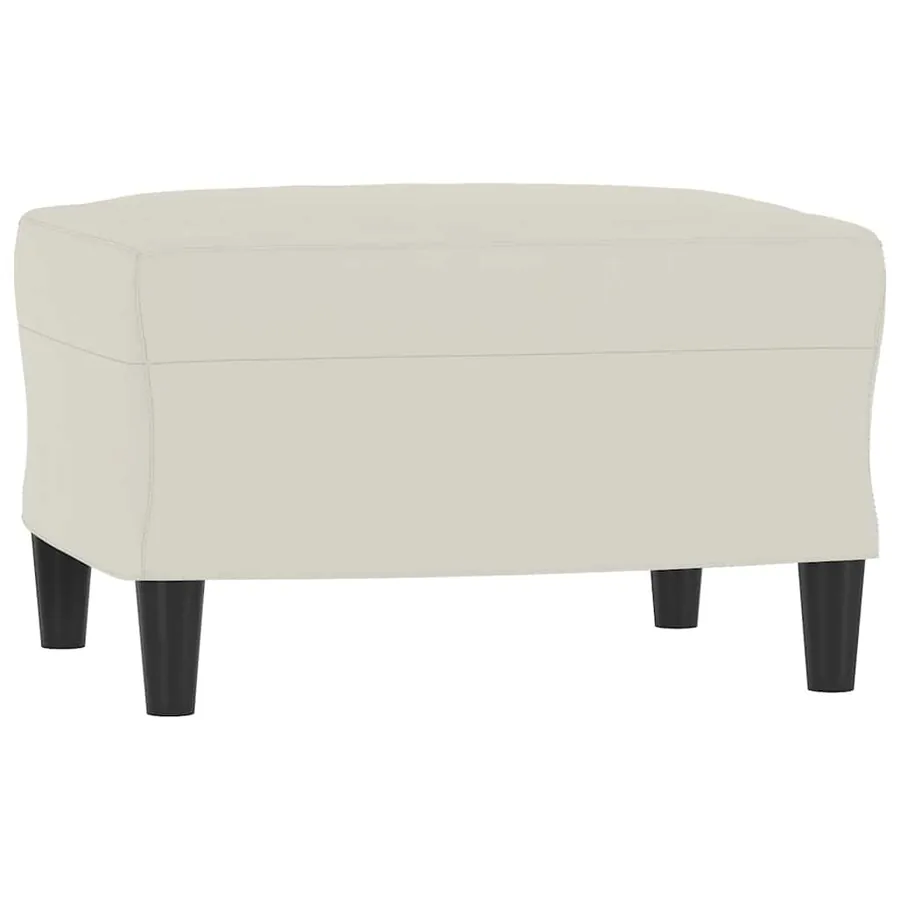 Fauteuil avec repose-pied Crème 60 cm Velours - 5