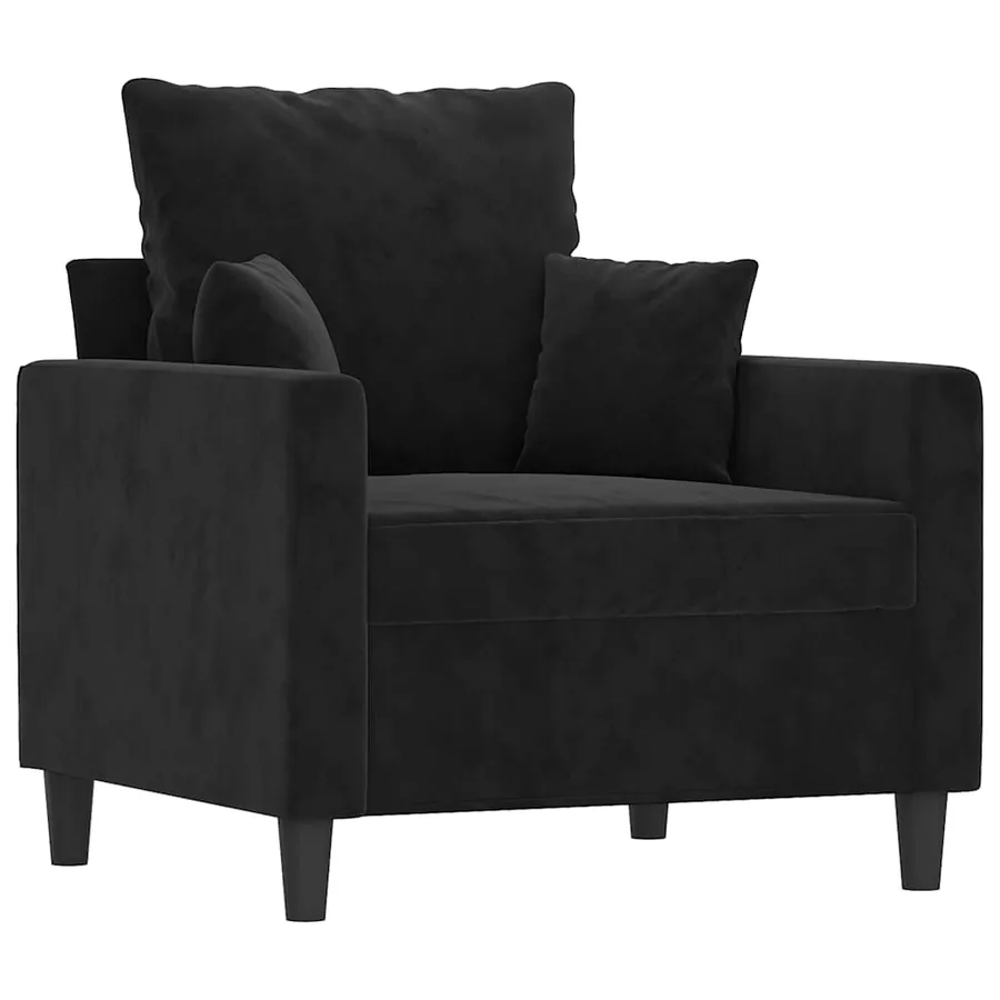 Fauteuil Noir 60 cm Velours - 2