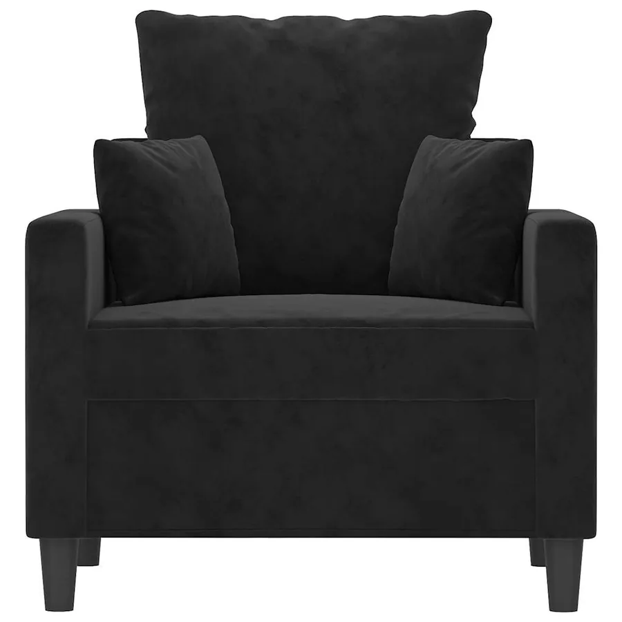 Fauteuil Noir 60 cm Velours - 3