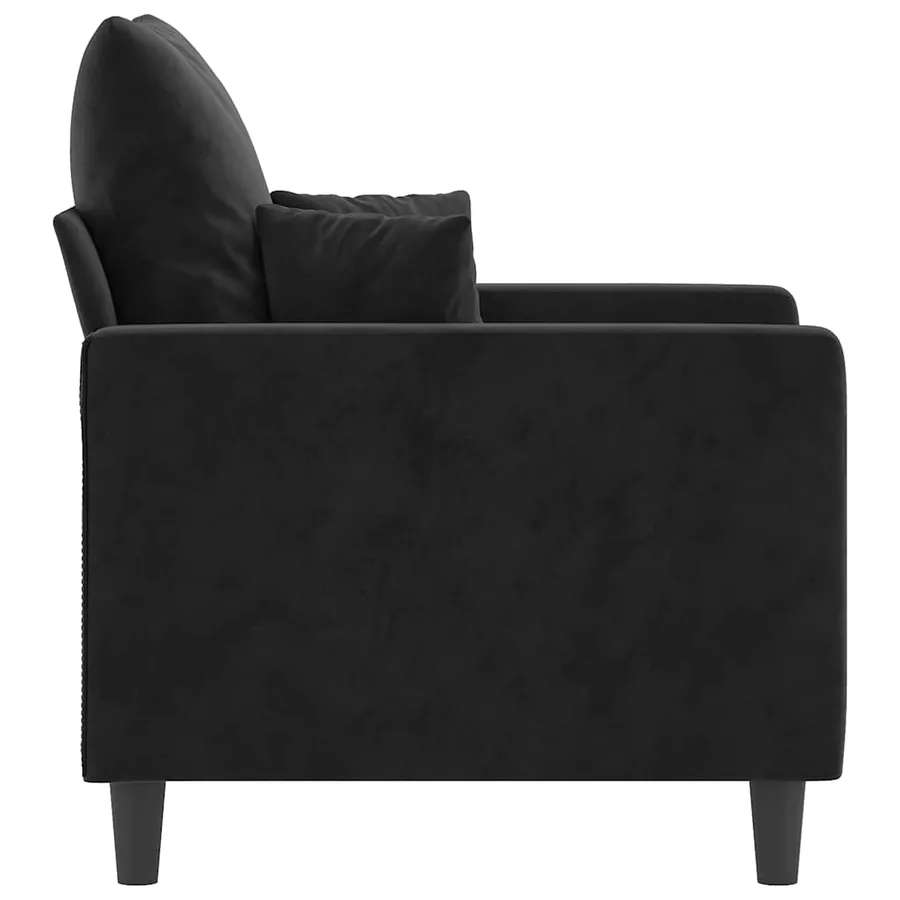 Fauteuil Noir 60 cm Velours - 4