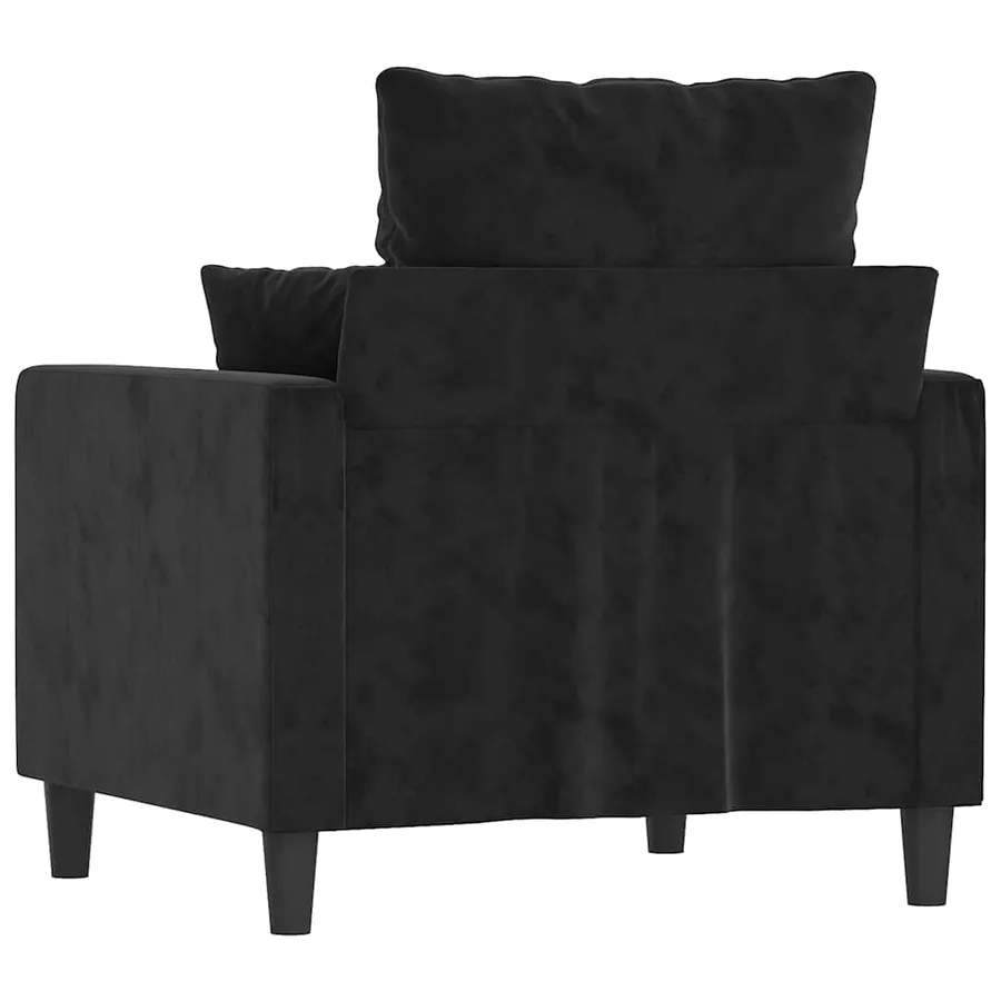 Fauteuil Noir 60 cm Velours - 5