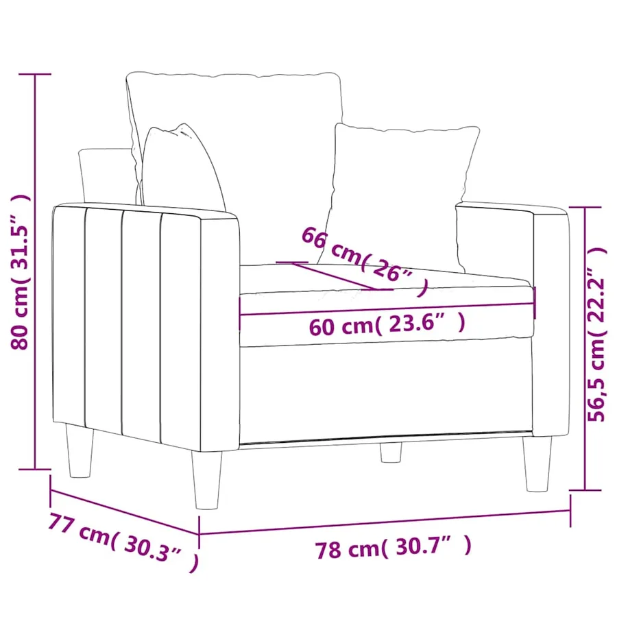 Fauteuil Noir 60 cm Velours - 8
