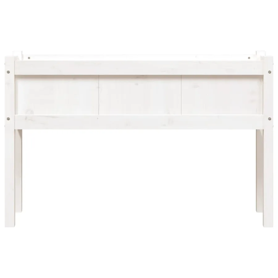 Jardinières avec pieds blanc 110x31x70 cm bois de pin massif - 5