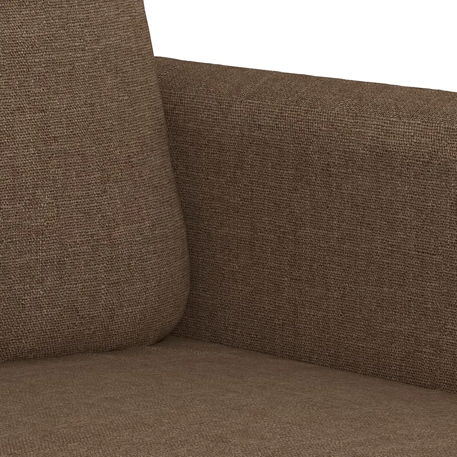 Ensemble de canapés 3 pcs avec coussins Marron Tissu - 6