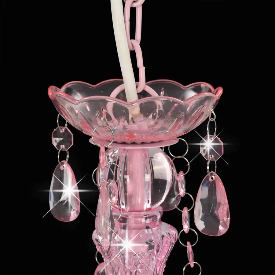 Lustre avec perles Rose Rond 3 x E14 - 5