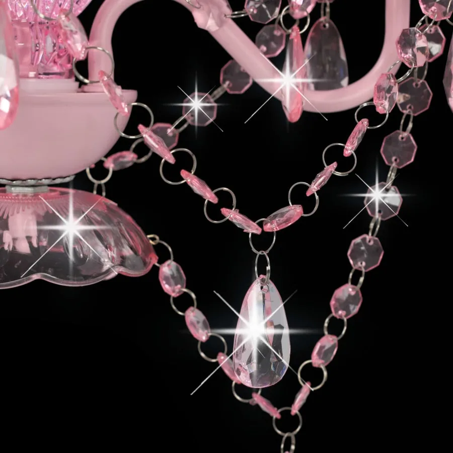 Lustre avec perles Rose Rond 3 x E14 - 7