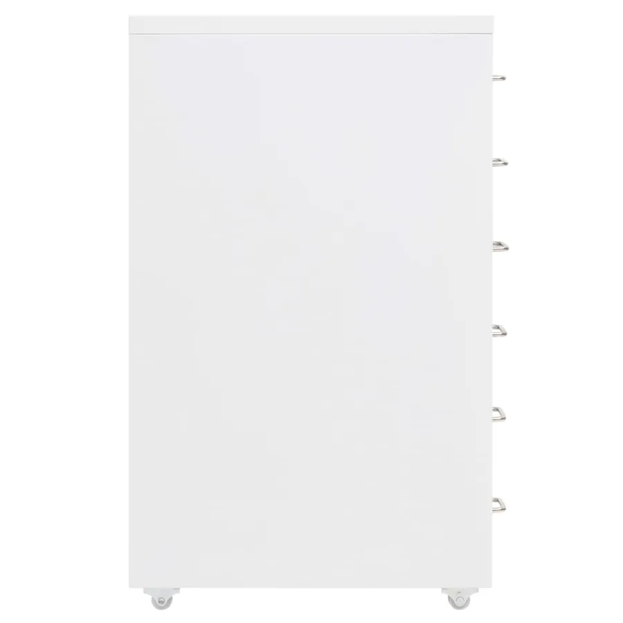 Classeur mobile Blanc 28x41x69 cm Métal - 3