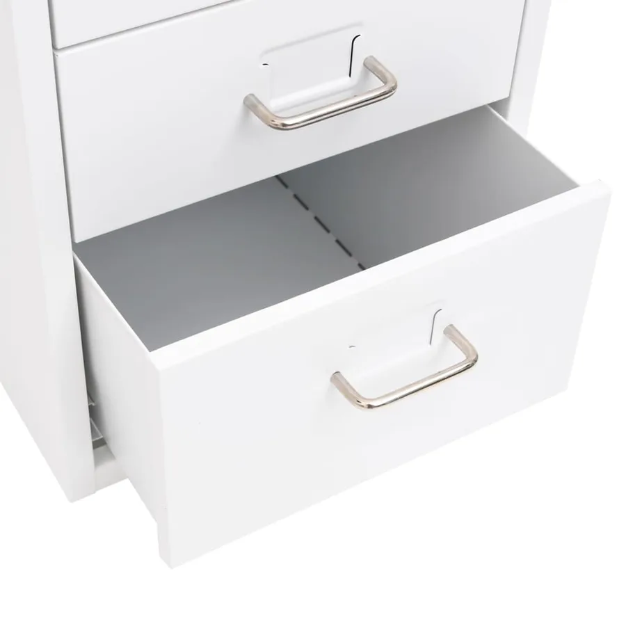 Classeur mobile Blanc 28x41x69 cm Métal - 6