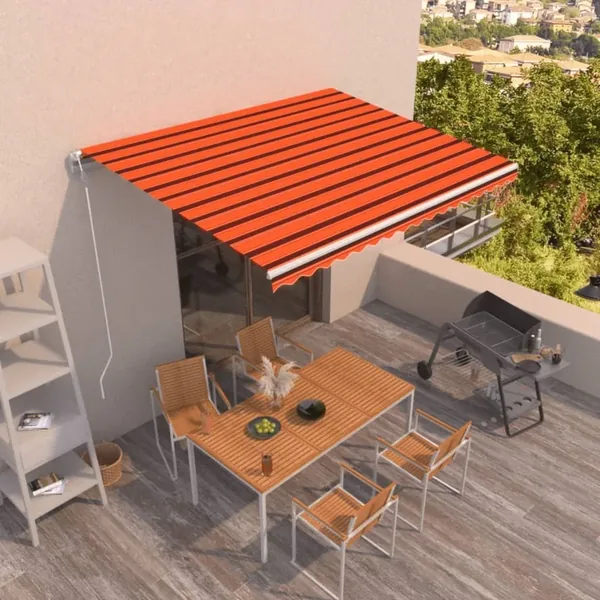 Auvent rétractable automatique 400x350 cm Orange et marron
