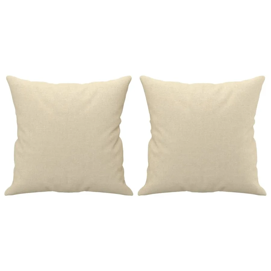 Ensemble de canapés 3 pcs avec coussins crème tissu - 8