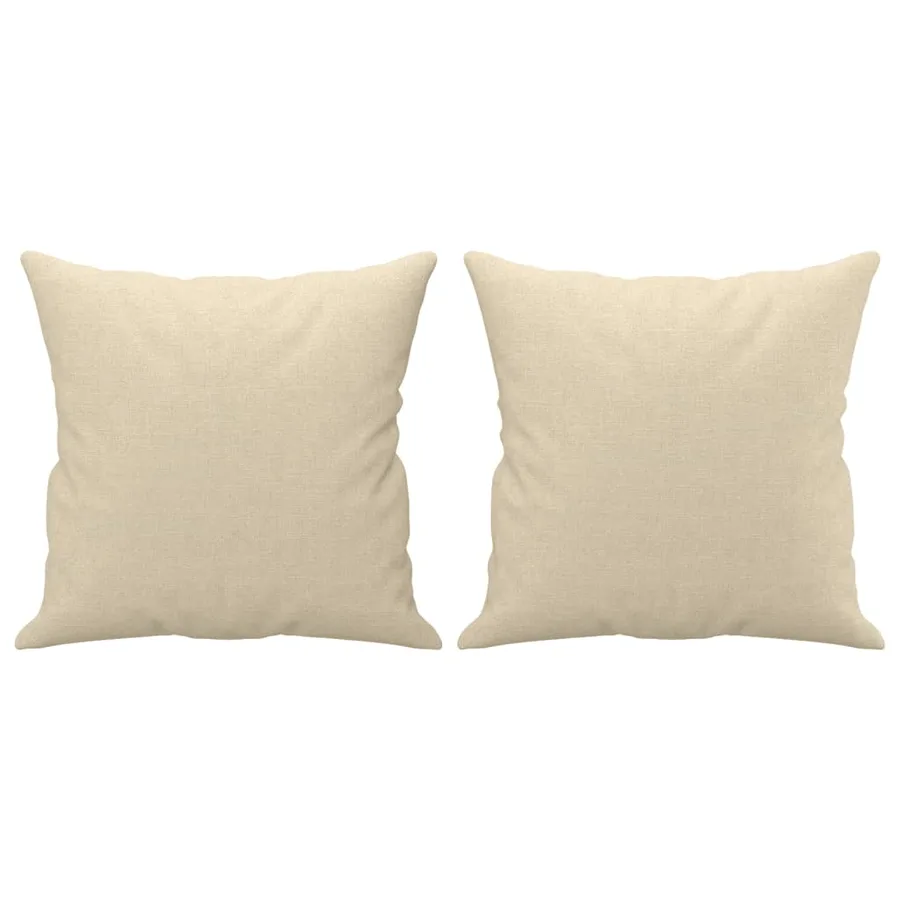 Ensemble de canapés 2 pcs avec coussins crème tissu - 6