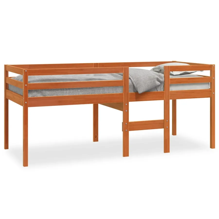 Lit haut sans matelas cire marron 90x190 cm bois massif - 2