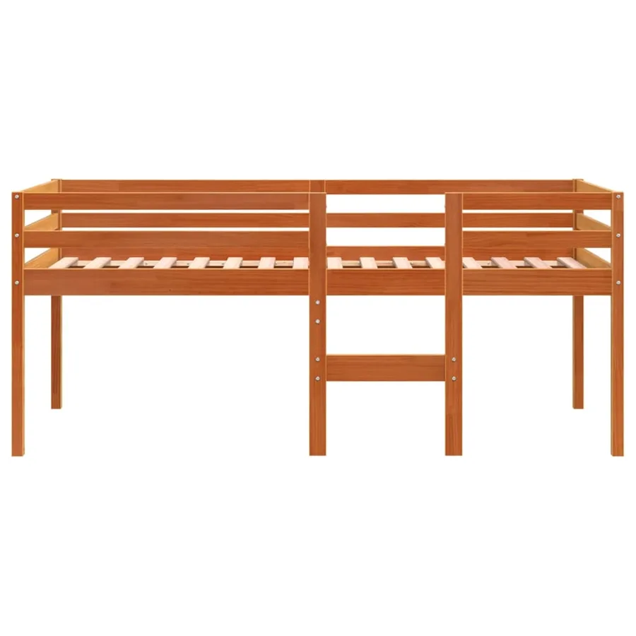 Lit haut sans matelas cire marron 90x190 cm bois massif - 4