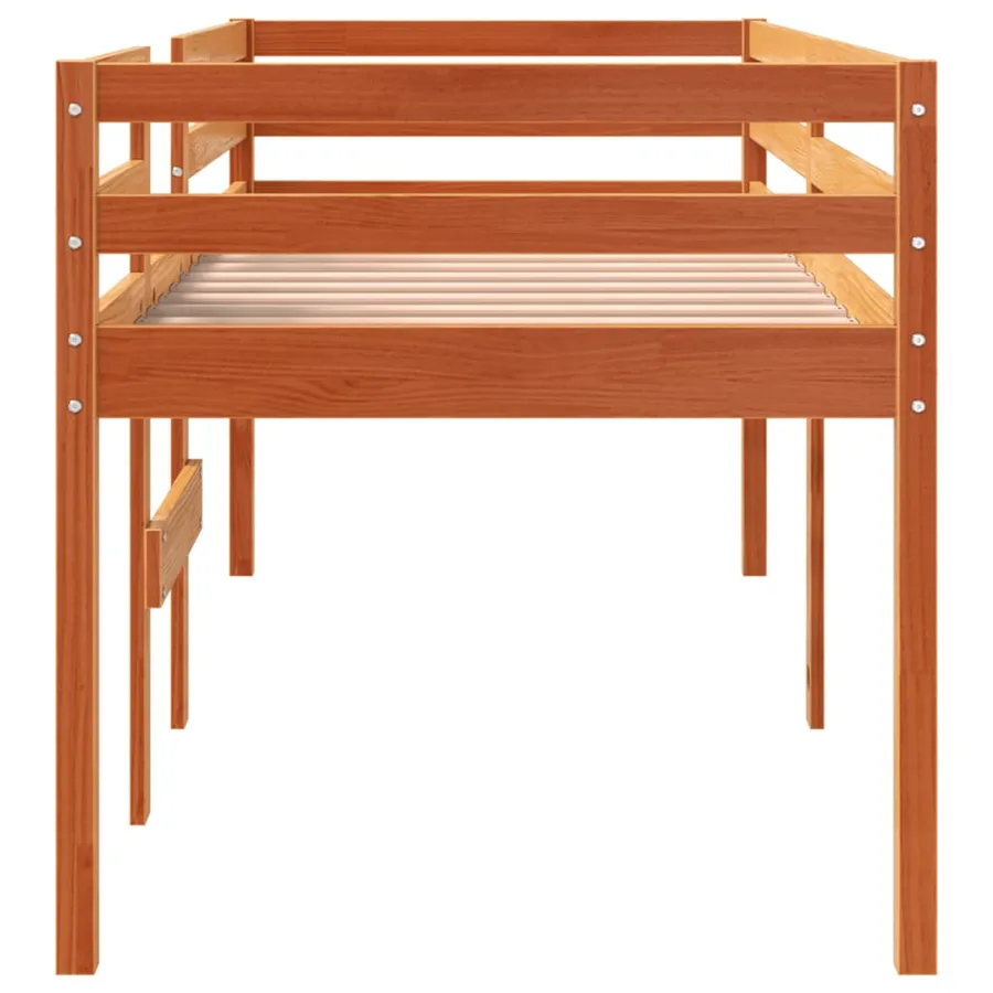 Lit haut sans matelas cire marron 90x190 cm bois massif - 5