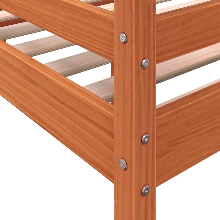 Lit haut sans matelas cire marron 90x190 cm bois massif - 7