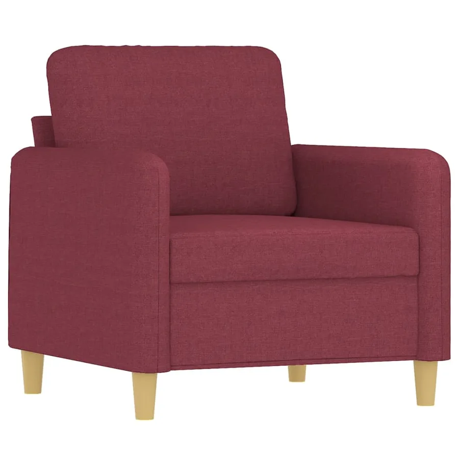 Ensemble de canapés 3 pcs avec coussins Rouge bordeaux Tissu - 3