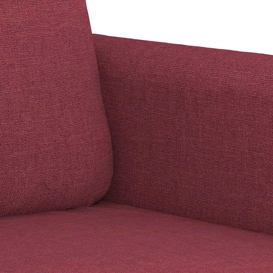 Ensemble de canapés 3 pcs avec coussins Rouge bordeaux Tissu - 6