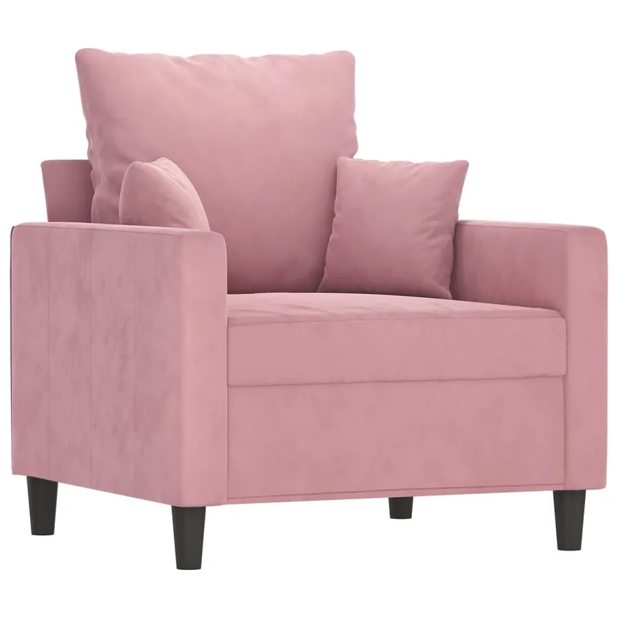 Ensemble de canapés 3 pcs avec coussins Rose Velours - 3
