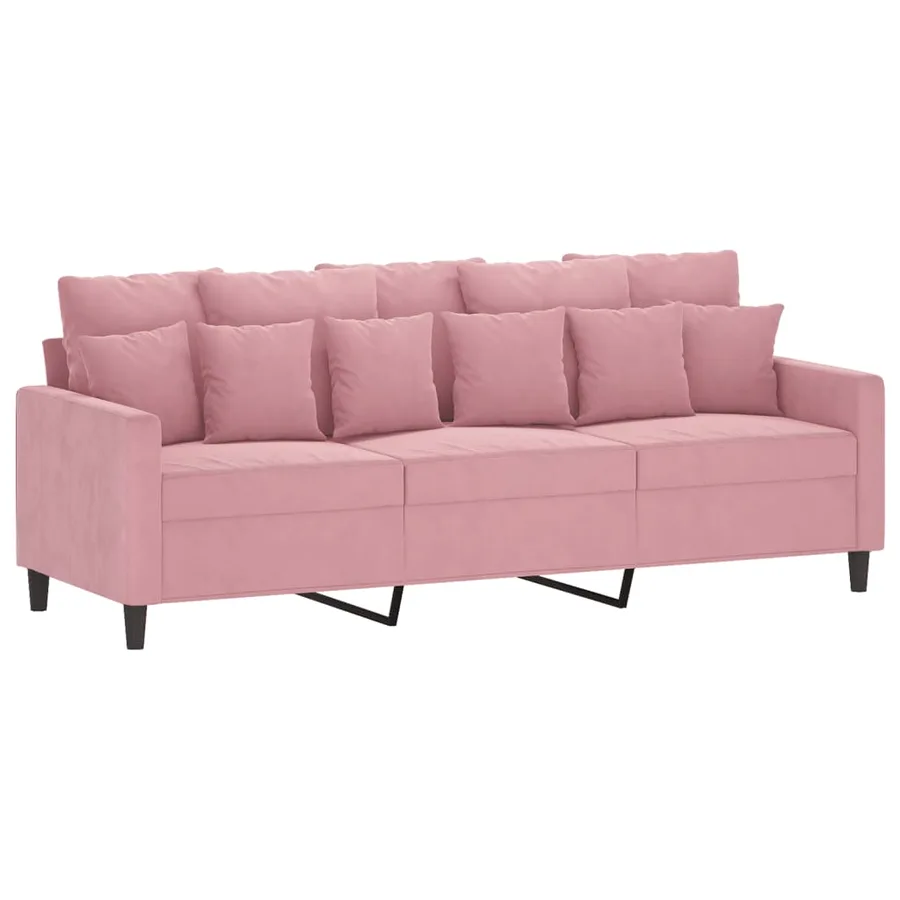 Ensemble de canapés 3 pcs avec coussins Rose Velours - 5