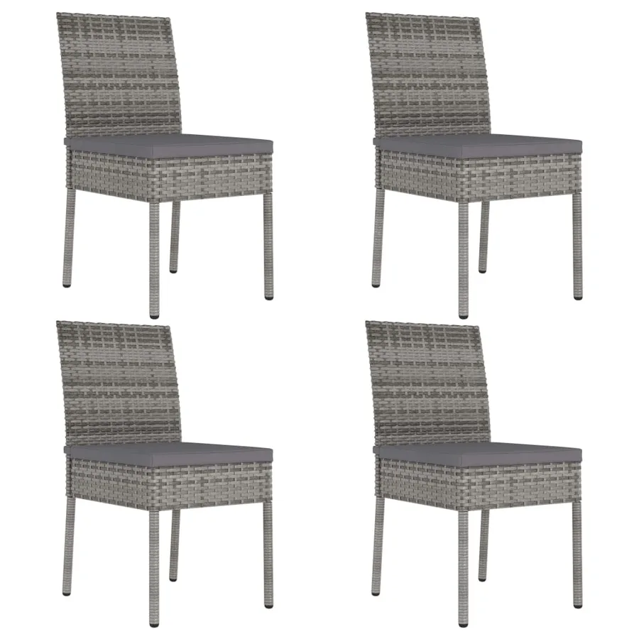 Ensemble à manger de jardin 5 pcs Résine tressée Gris - 7