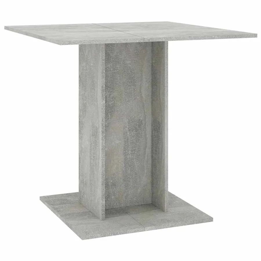 Table à manger Gris béton 80x80x75 cm bois d'ingénierie - 2