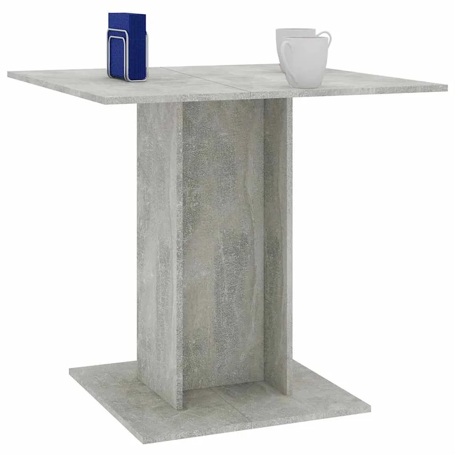 Table à manger Gris béton 80x80x75 cm bois d'ingénierie - 5