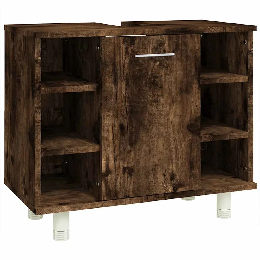 Armoire de bain Chêne fumé 60x32x53,5 cm Bois d'ingénierie - 2