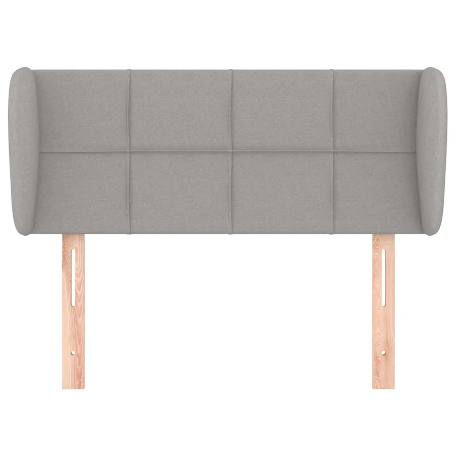Tête de lit avec oreilles Gris clair 103x23x78/88 cm Tissu - 3