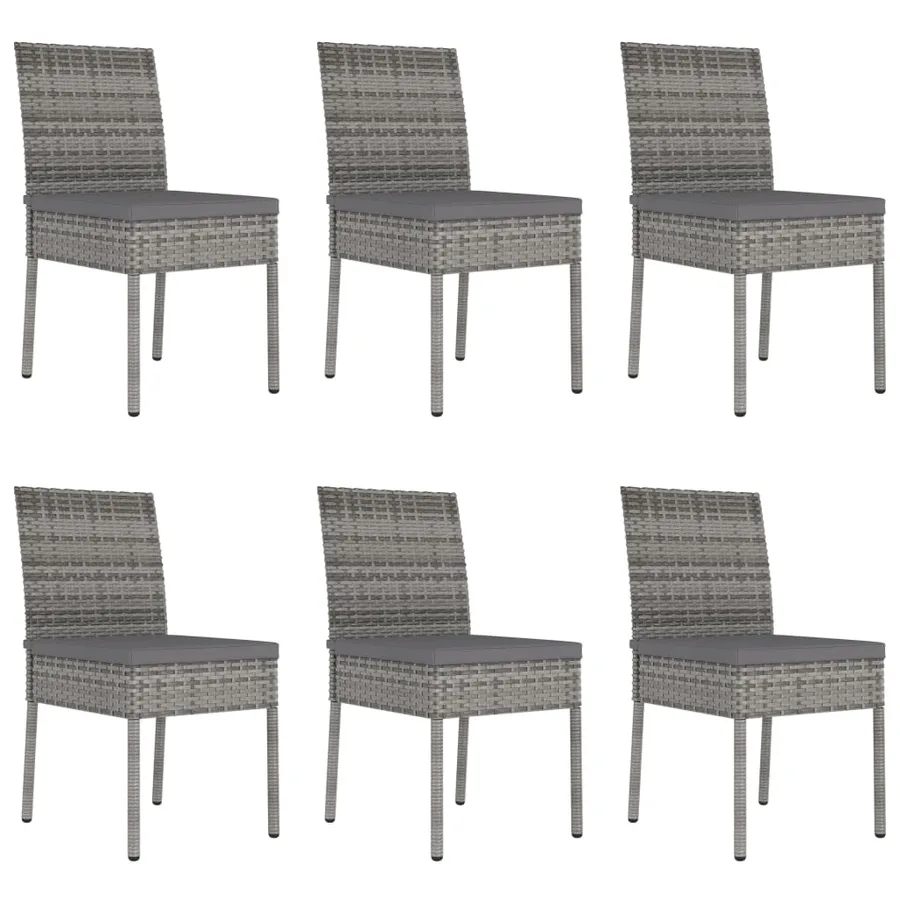 Ensemble à manger de jardin 7 pcs Résine tressée Gris - 7