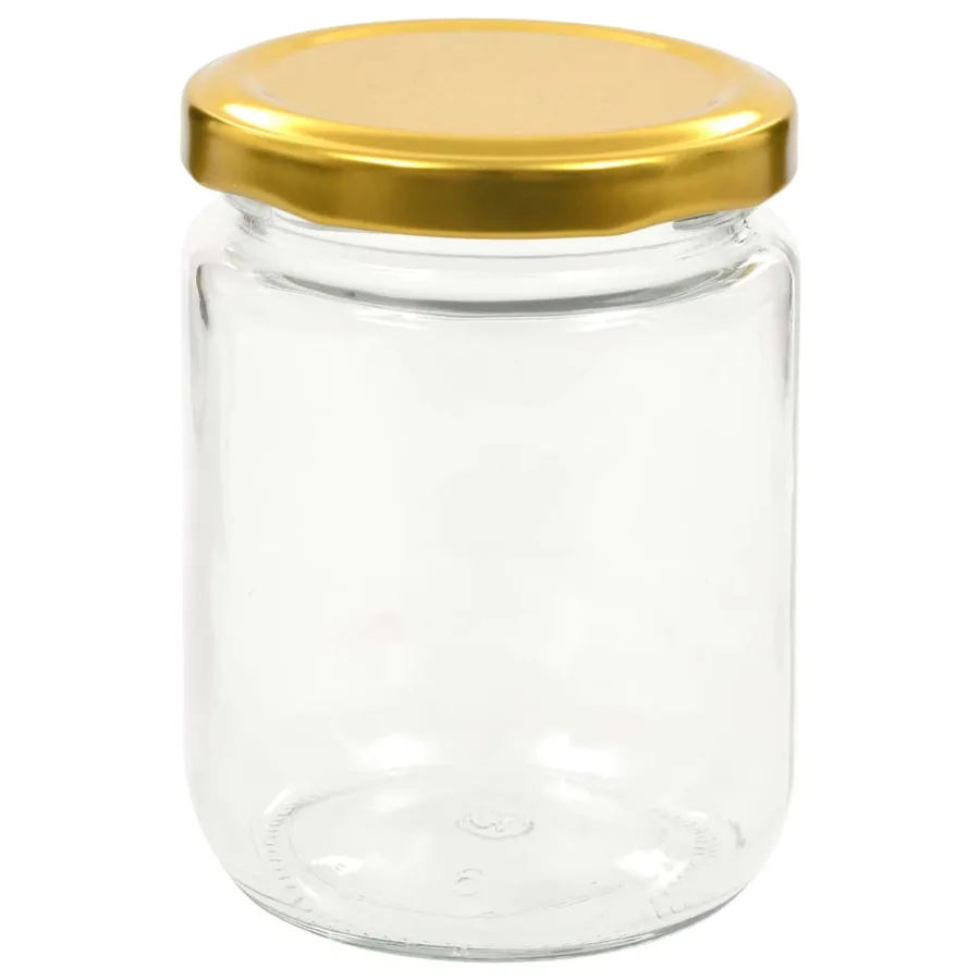 48 pcs Pots à confiture avec couvercle doré Verre 230 ml - 4