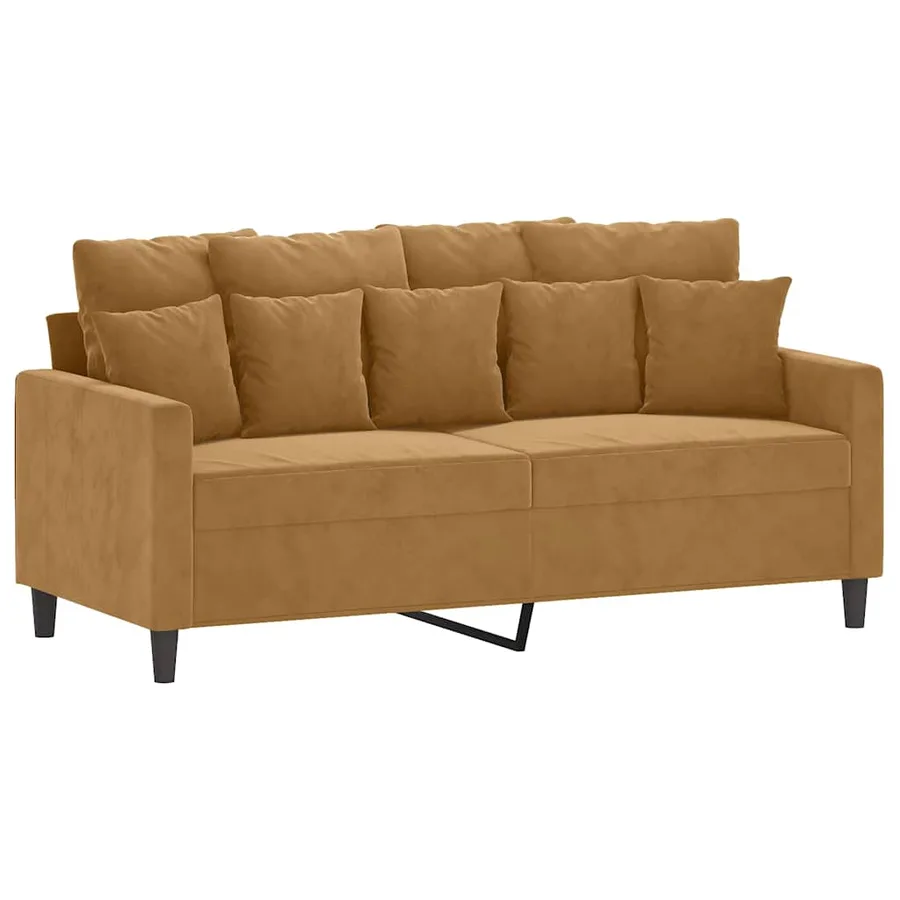 Canapé à 2 places Marron 140 cm Velours - 2