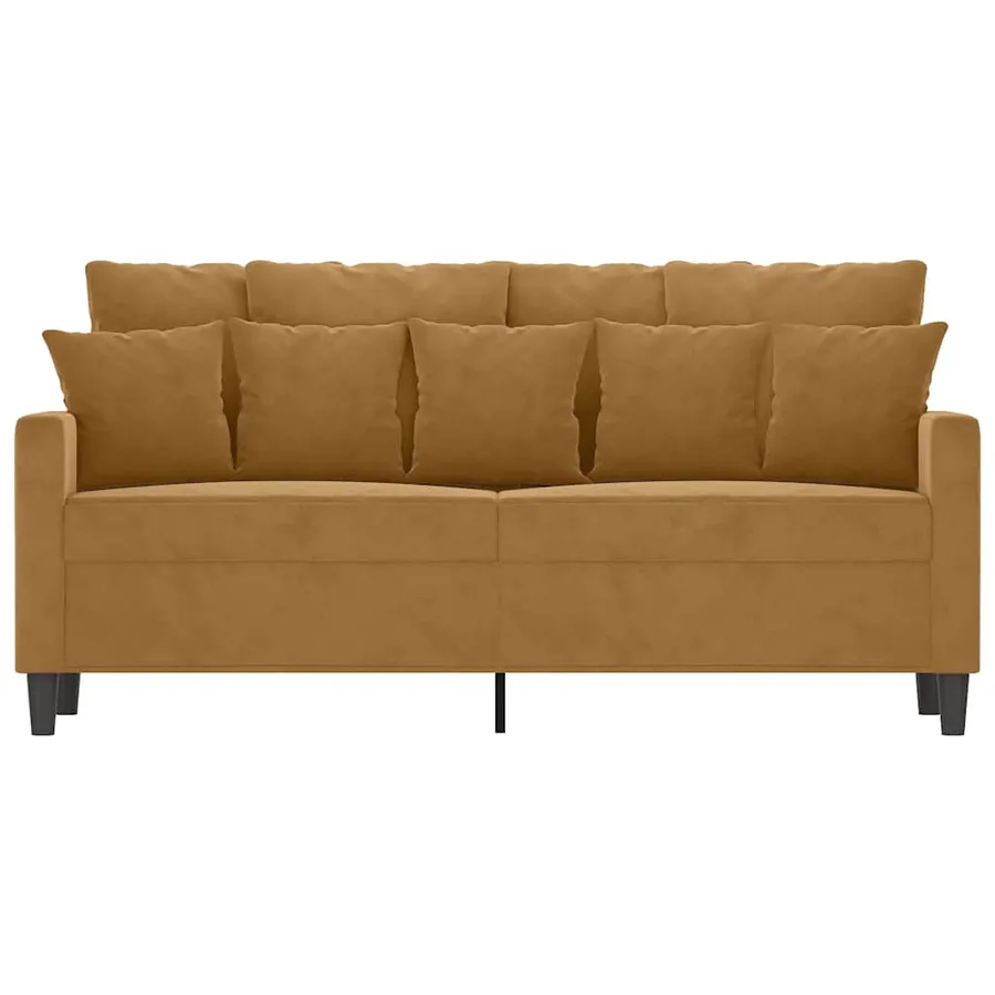 Canapé à 2 places Marron 140 cm Velours - 3